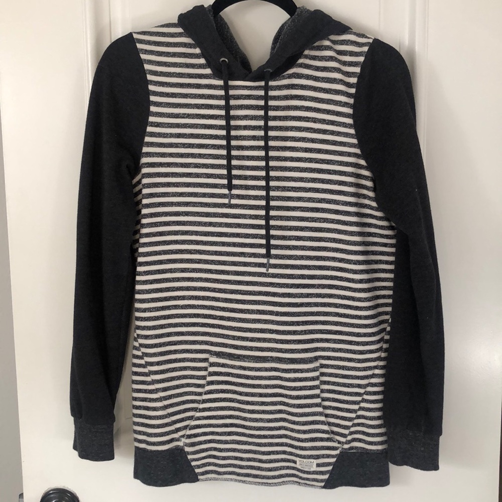 Volclme Striped Hooded Sweatshirt